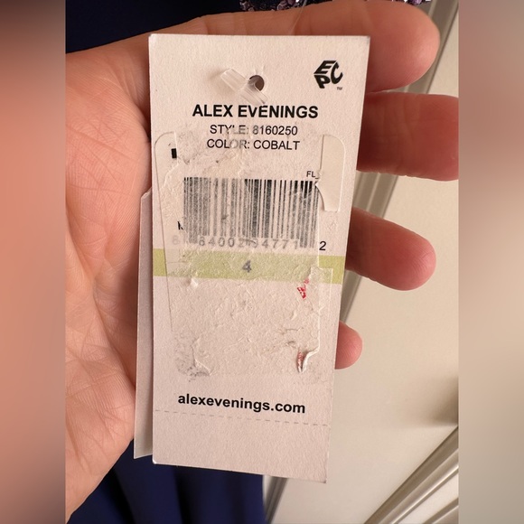 Alex Evenings Mother Of The Bride Dress Embellished Beaded Sleeves Size 4 - Picture 8 of 13